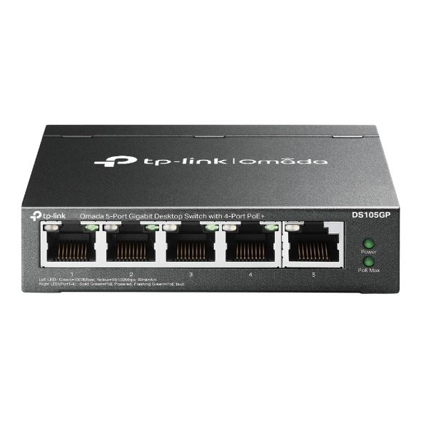 Omada RR DS105GP 65W 5GE Switch,4GE PoE,250m PoE
