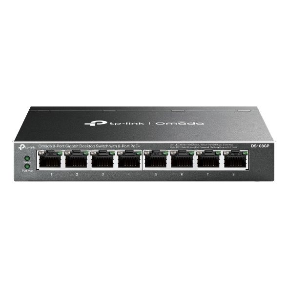 Omada RR DS108GP 64W 8GE PoE Switch,250m PoE,Metal