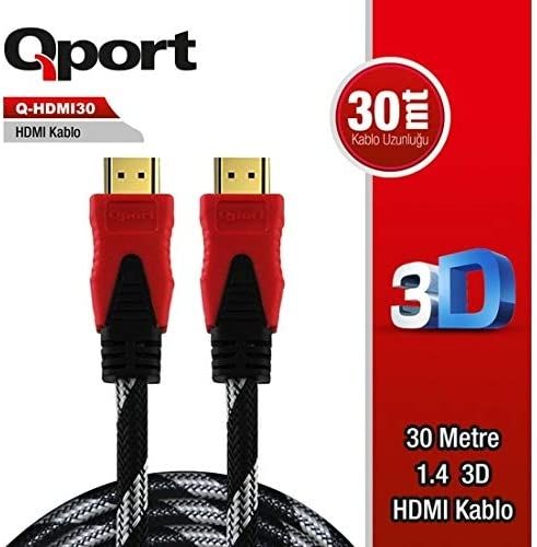 Qport Q-HDMI30 30m HDMI Altın uçlu 3D V1.4 kablo