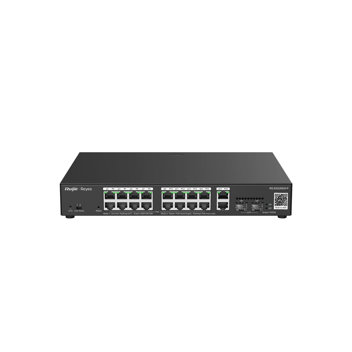 REYEE RG-ES220GS-P 16Port 10/100/1000Yönetilebilir